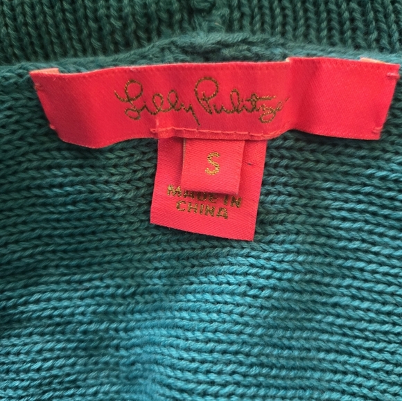 Lilly Pulitzer Tatum Cardigan Sweater Aqua Size Small - Picture 2 of 15